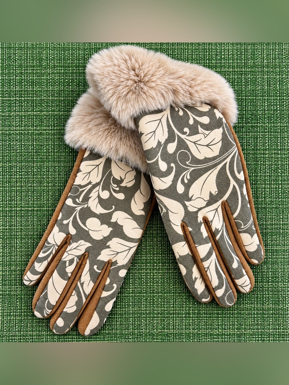 Opulent Floral Vine Design Gloves